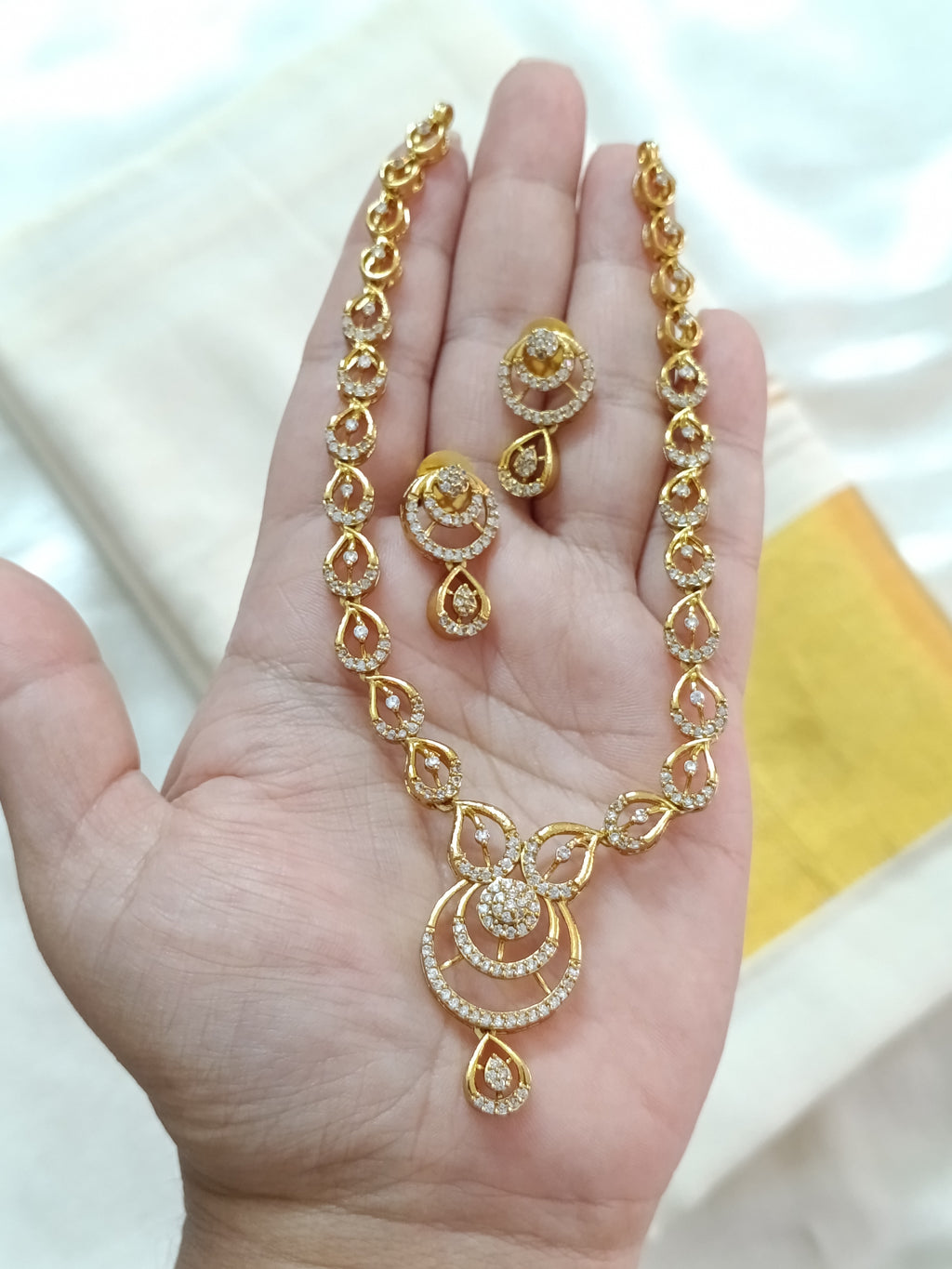 Elegant AD Stone Necklace Set V2