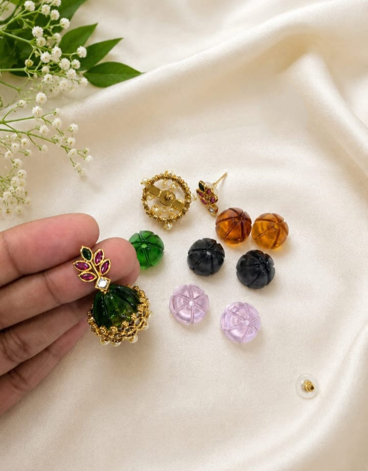 Matte Finish Interchangeable Jhumka Earring