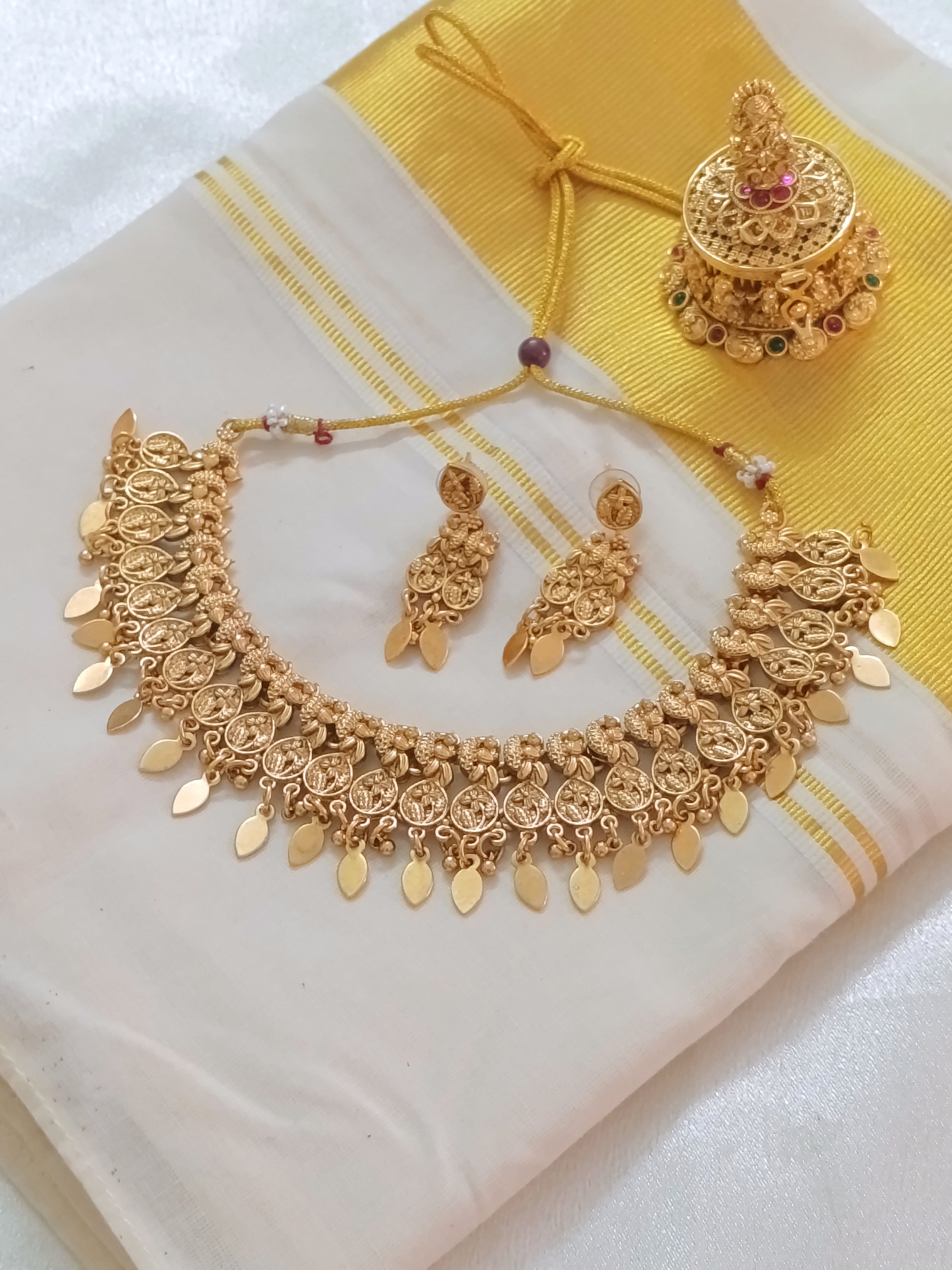 Matte Finish Poothali Necklace Set V2