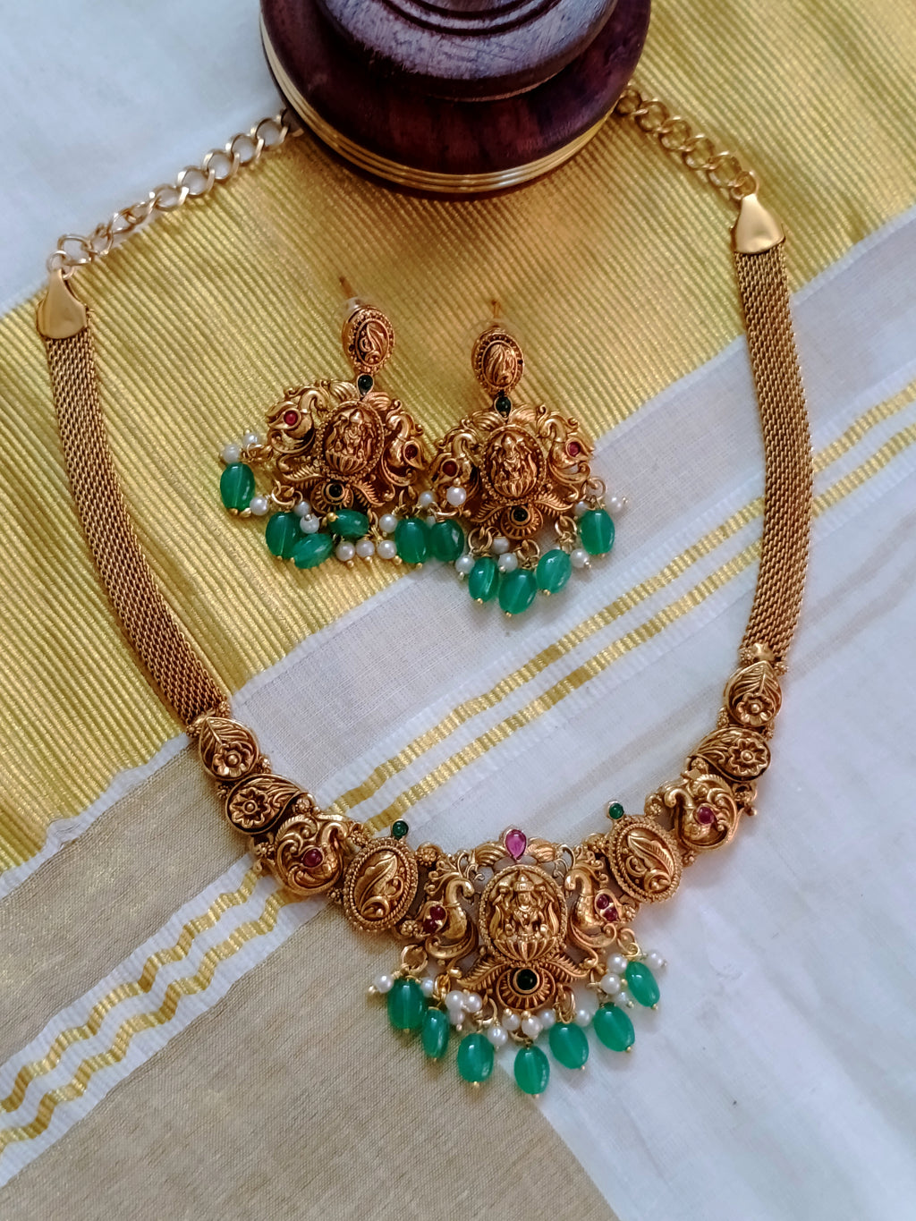Lakshmi Nagas Necklace Set V23