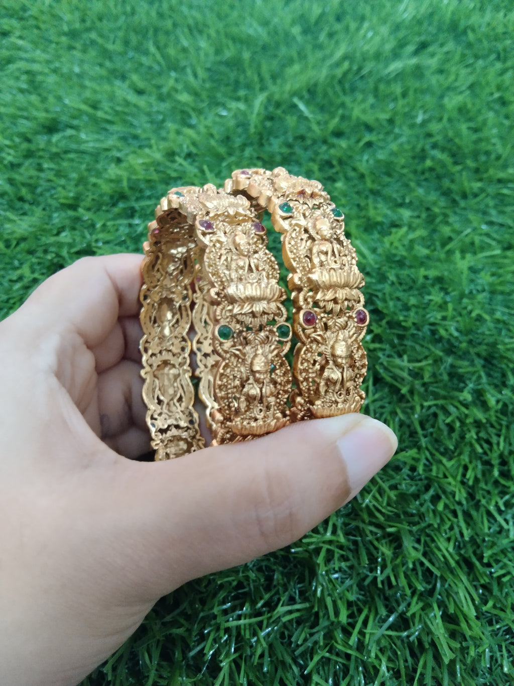Matte Finish Lakshmi Bangle Set V4