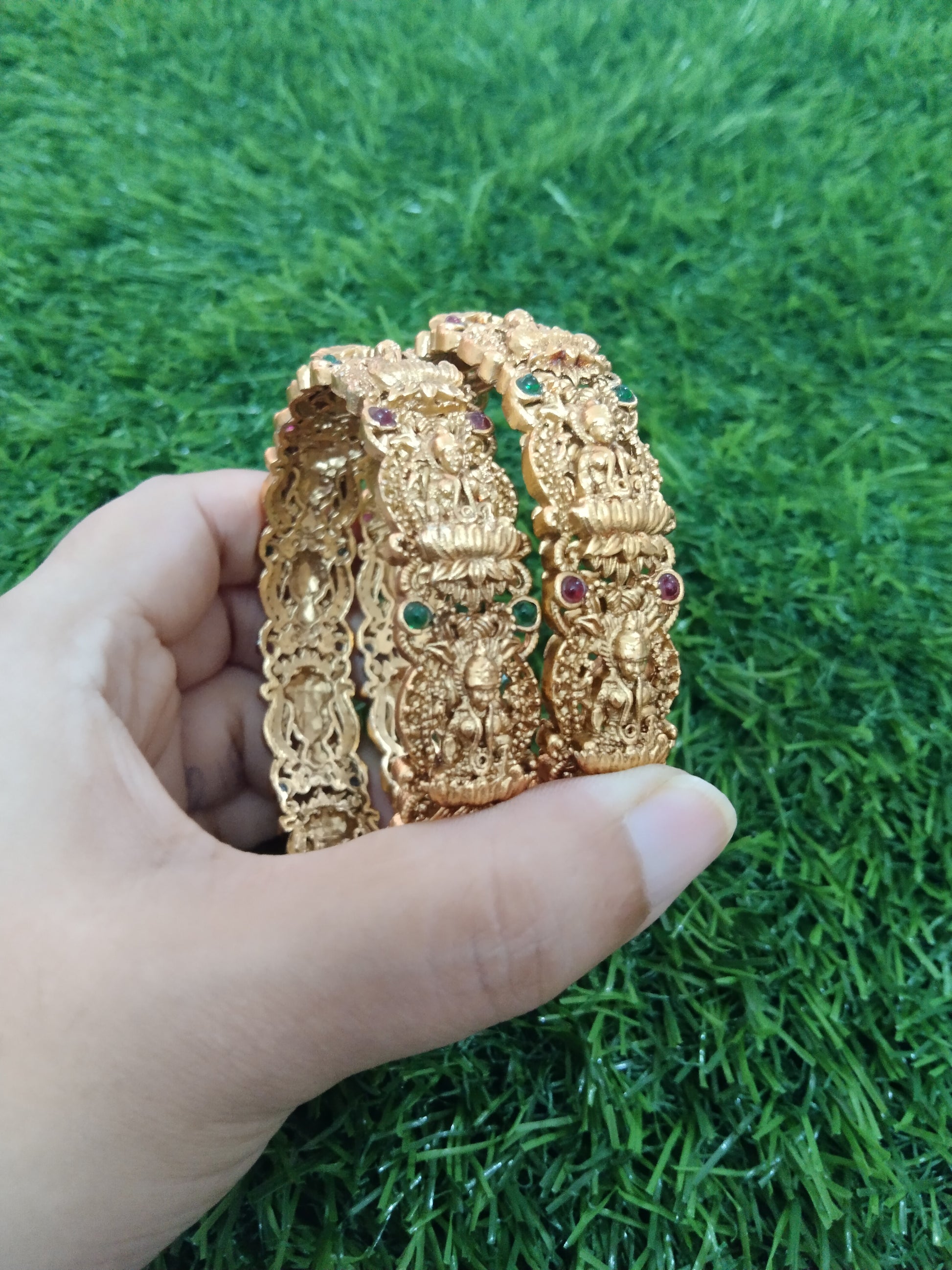 Matte Finish Lakshmi Bangle Set V4