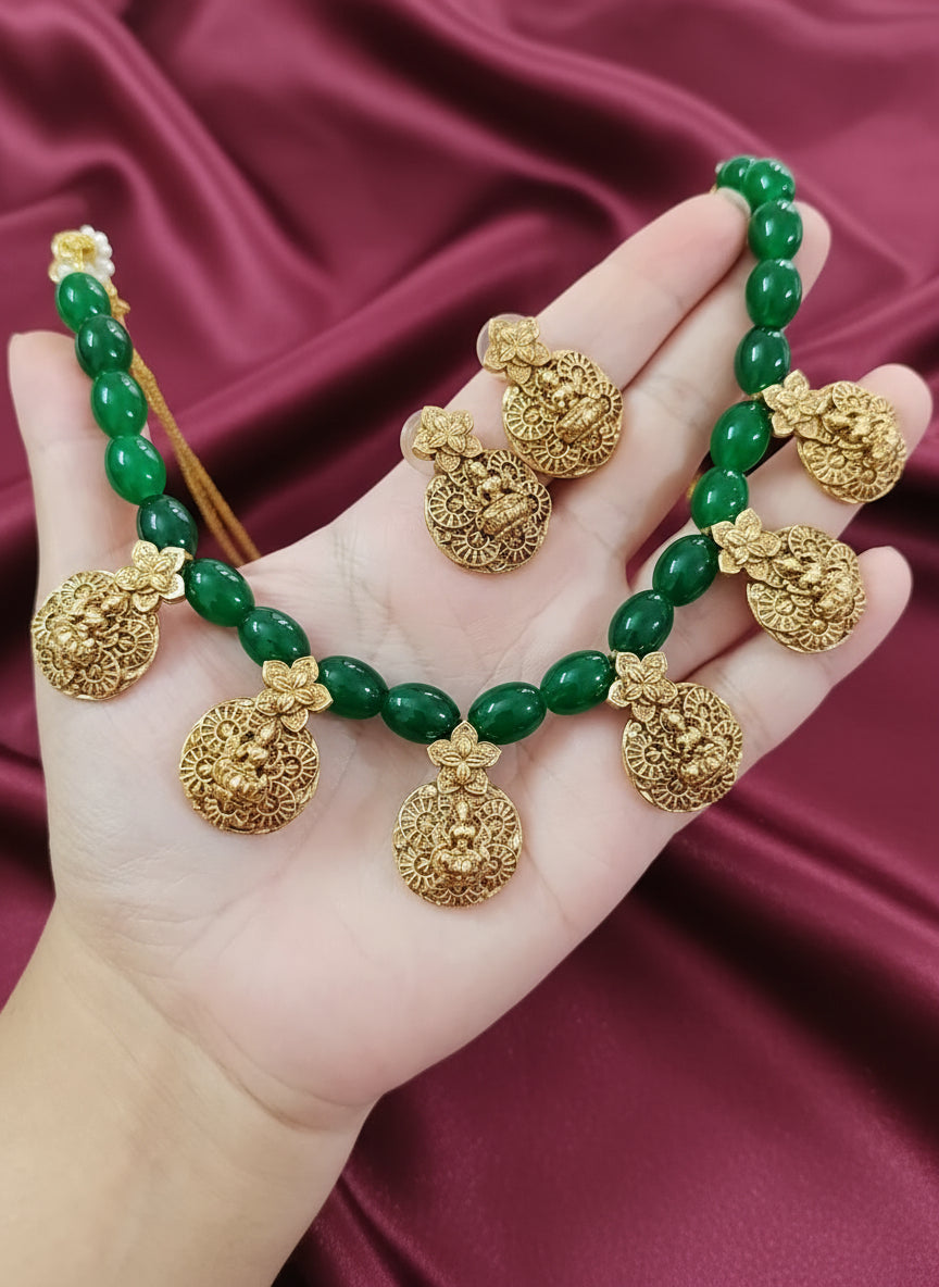 Beaded Lakshmi Necklace Set V2