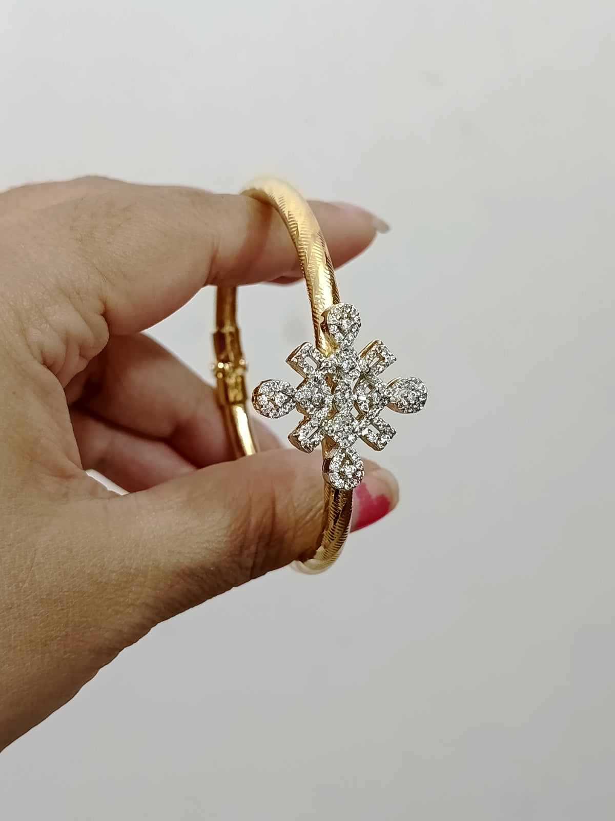 AD Kolam Motif Open Bangle