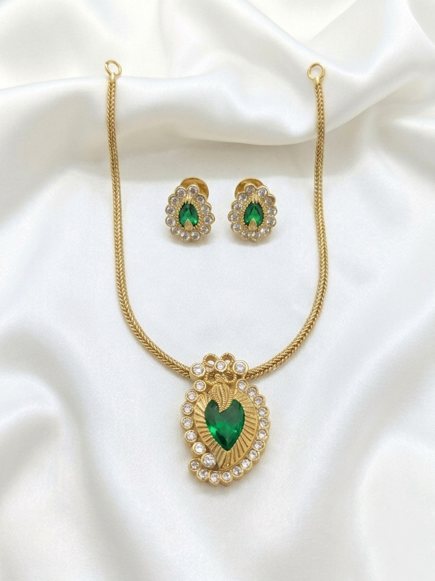 AD Palakka Mango Pendant Necklace Set