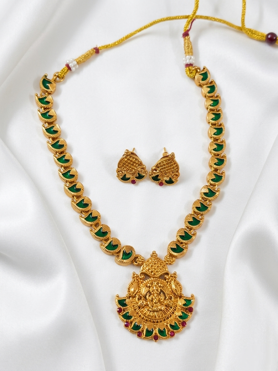 Palakka Ganapati Necklace Set