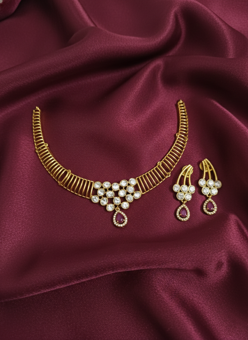 Diamond Replica Hasli Necklace Set