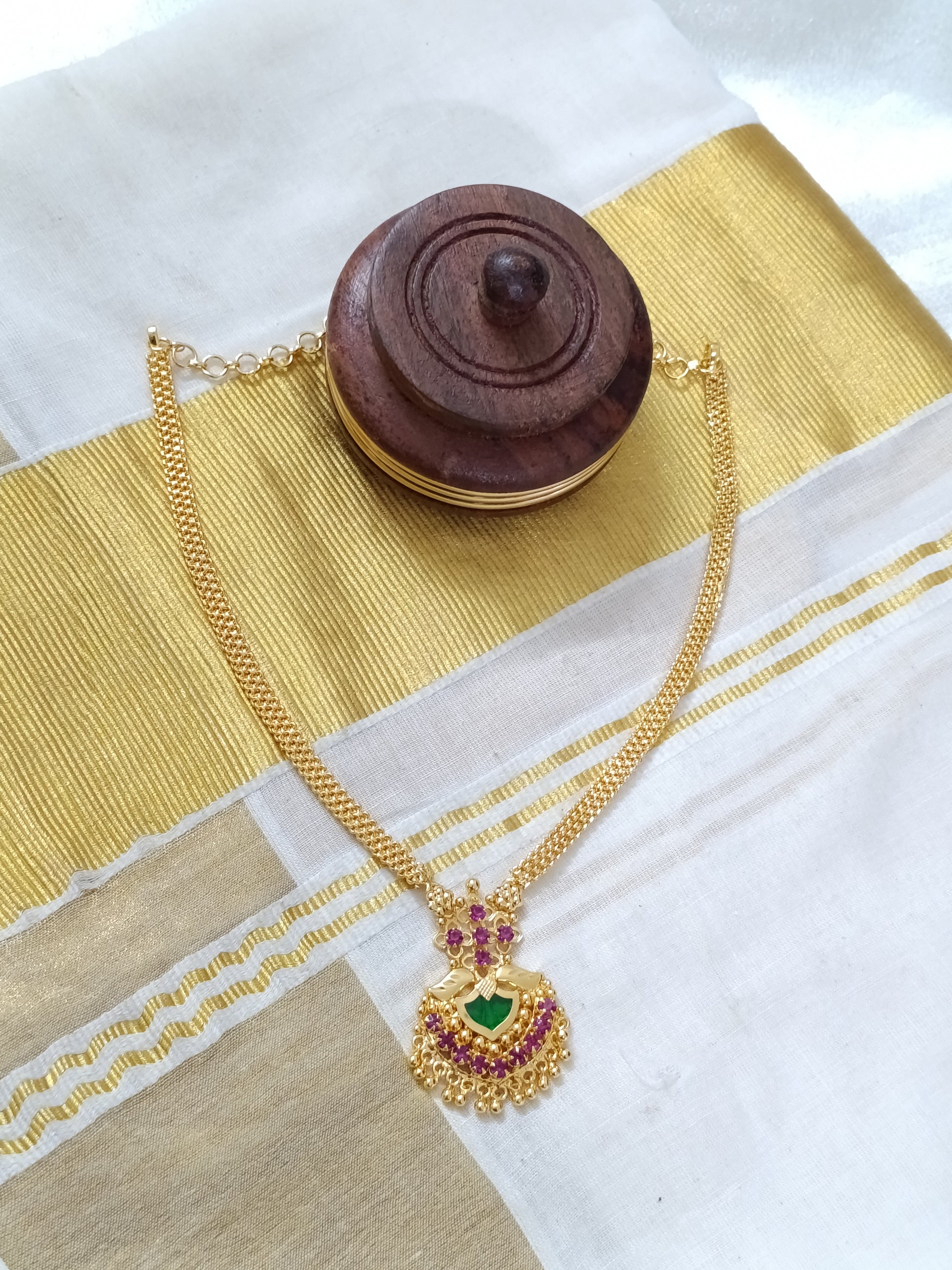 Micro Polish Simple Palakka Pendant Mid Long Necklace