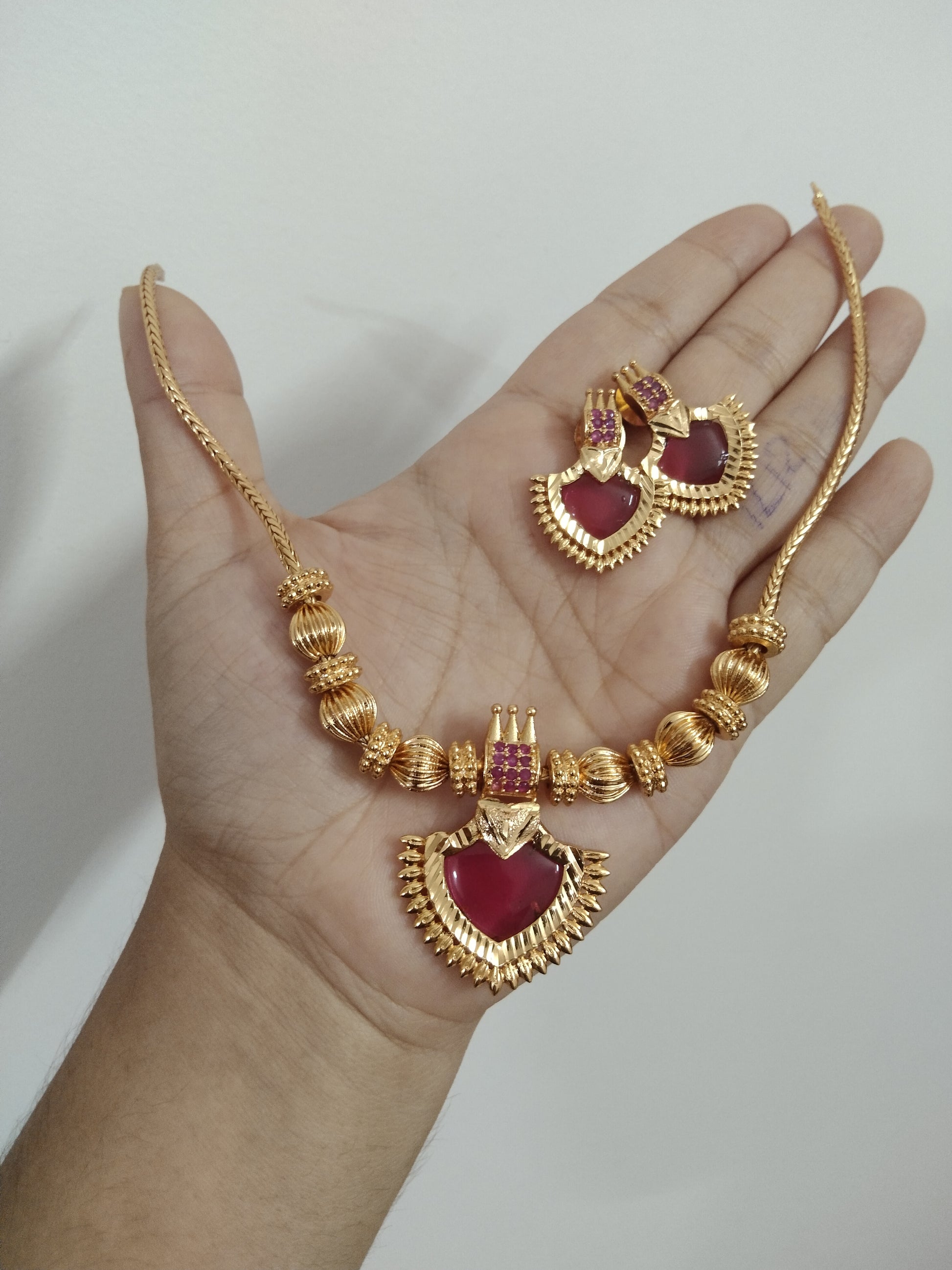 Traditional Palakka Necklace Set V4