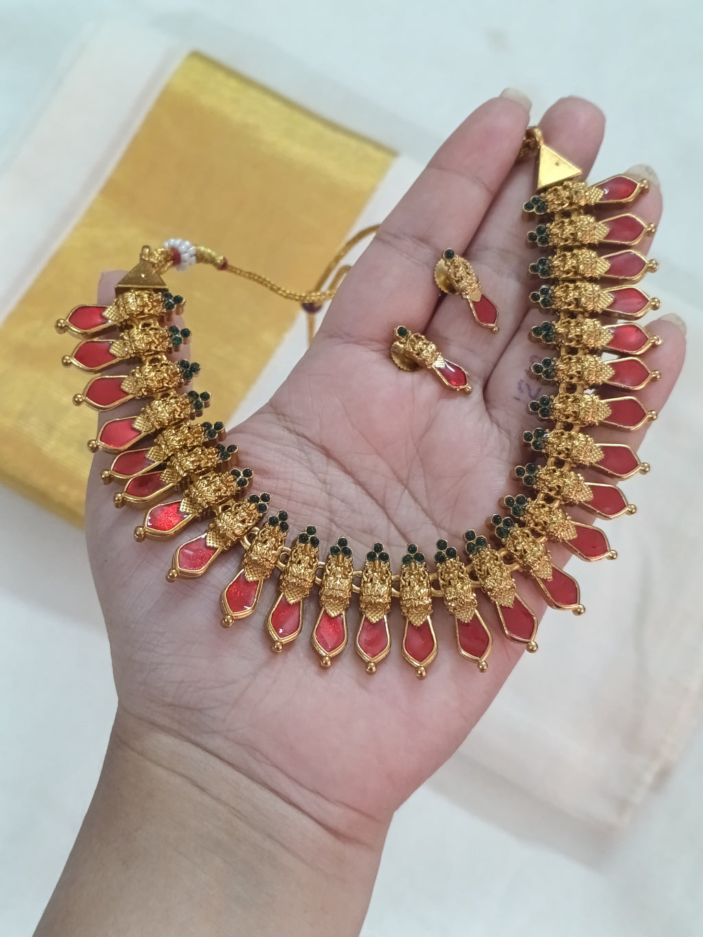 Matte Finish Nagapadam Necklace Set