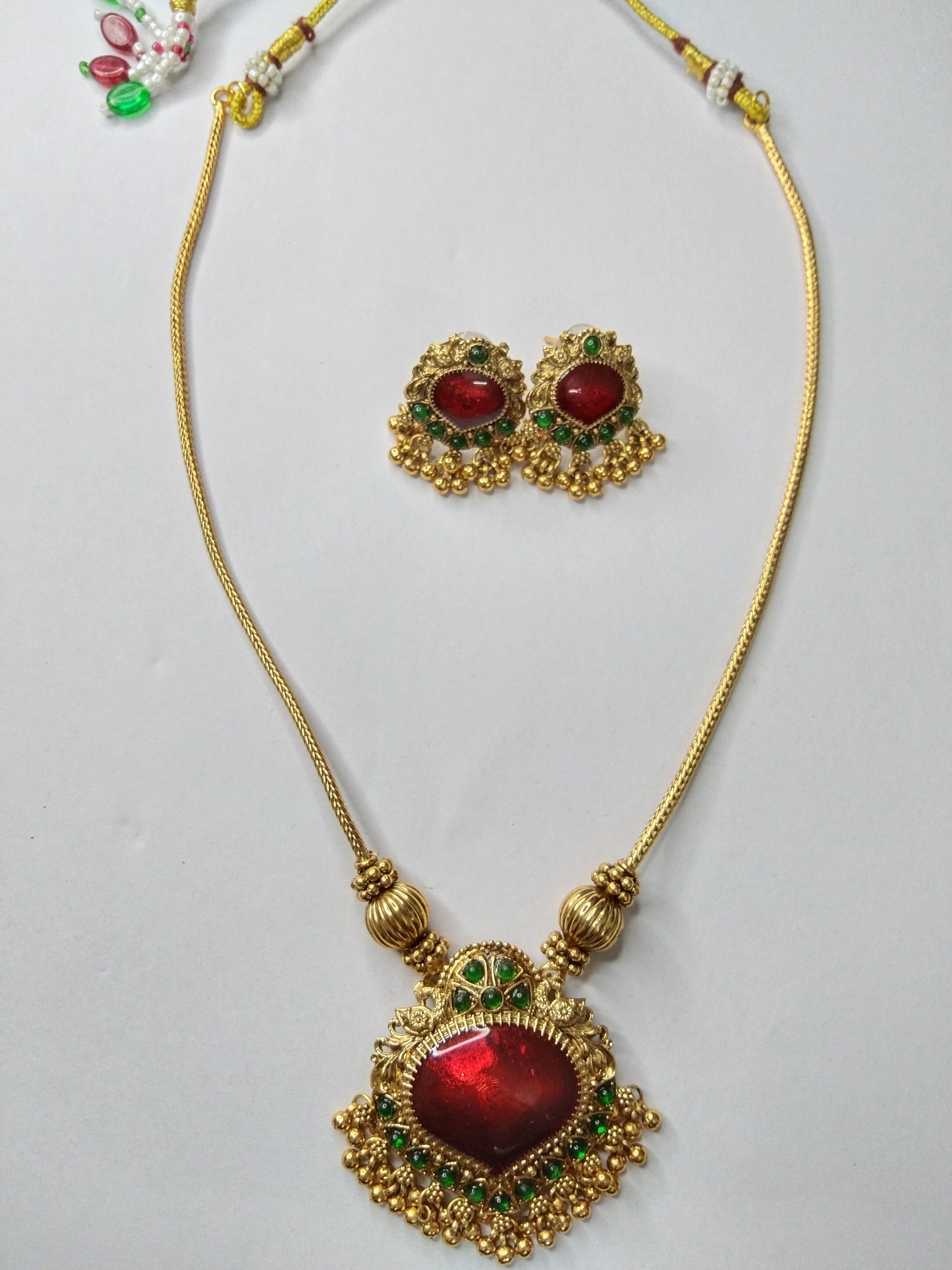 Palakka Pendant Necklace Set V6