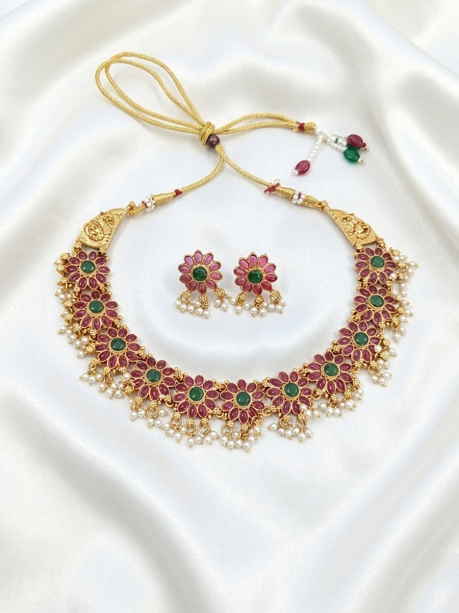 Multi Floral Necklace Set