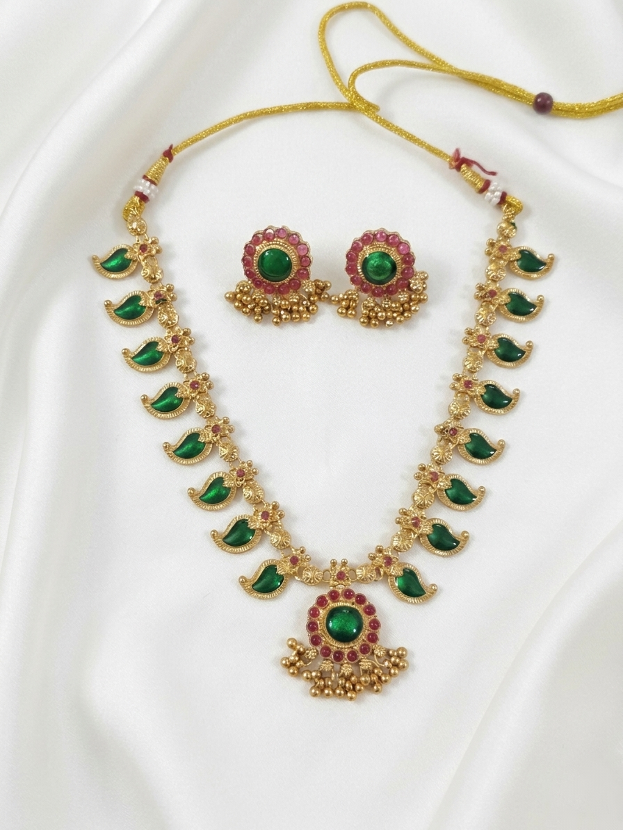 Low Budget Palakka Mango Necklace Set