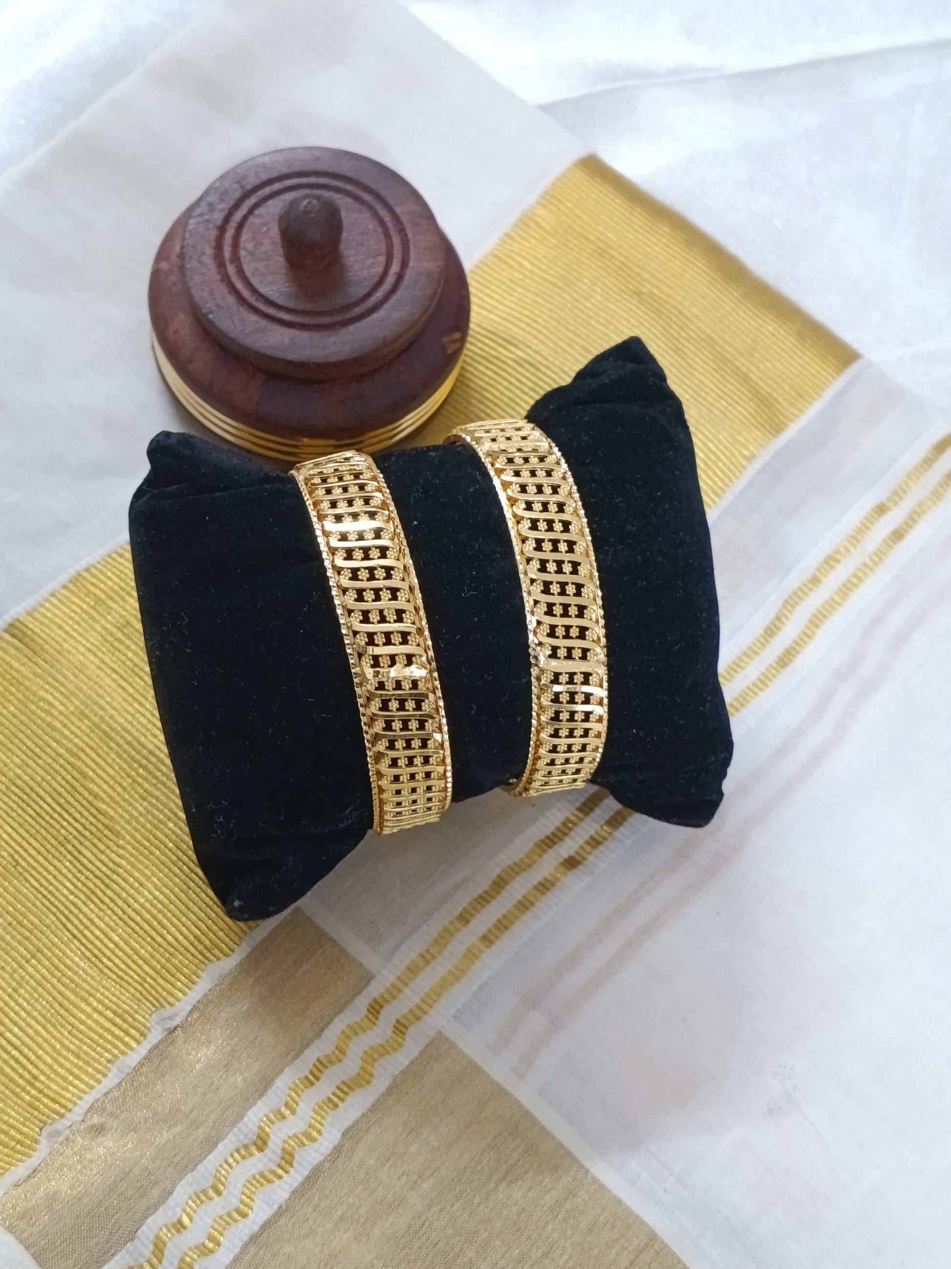 Micro Polish Broad Bangle of2