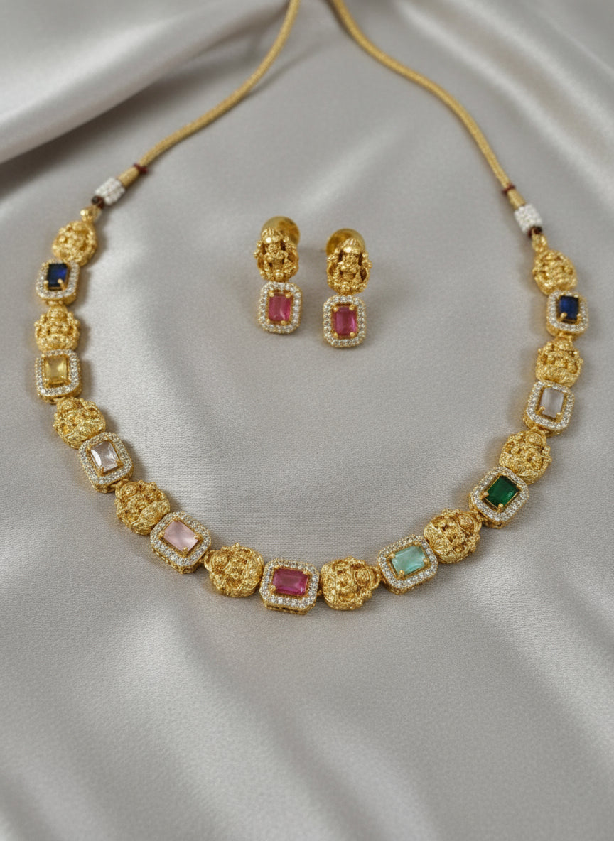 AD Lakshmi Necklace Set