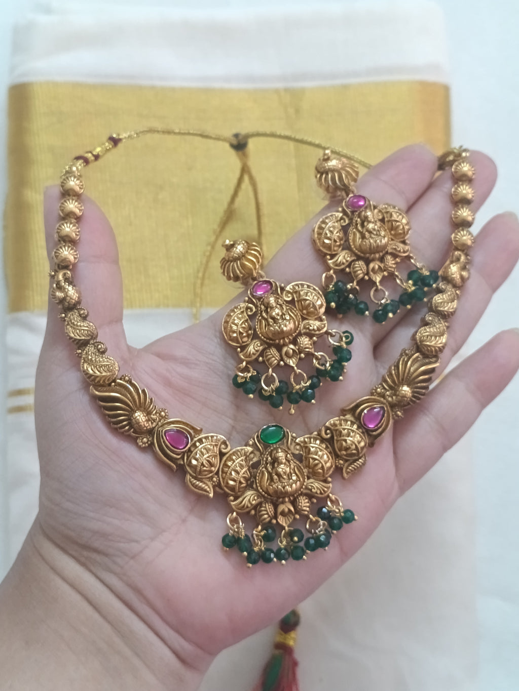 Lakshmi Nagas Necklace Set V210