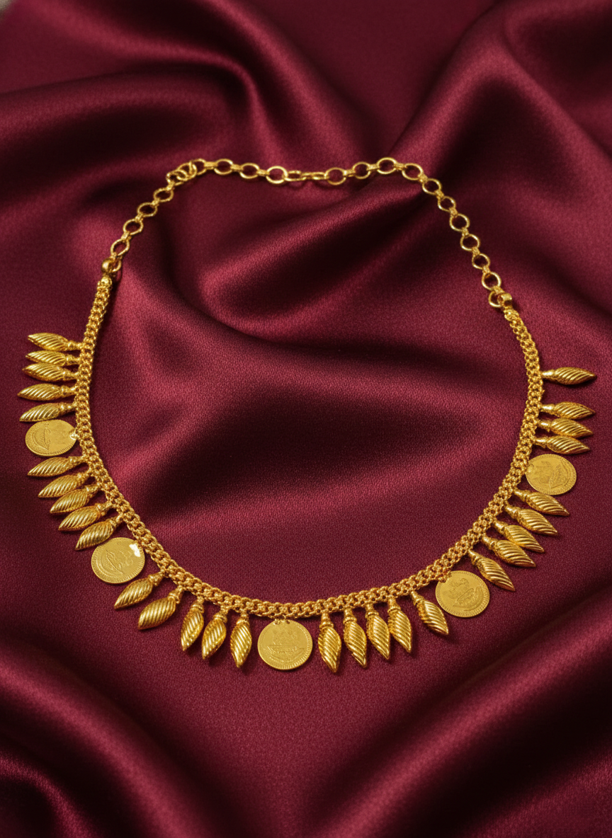 Micro Polish Coin Mullamottu Necklace