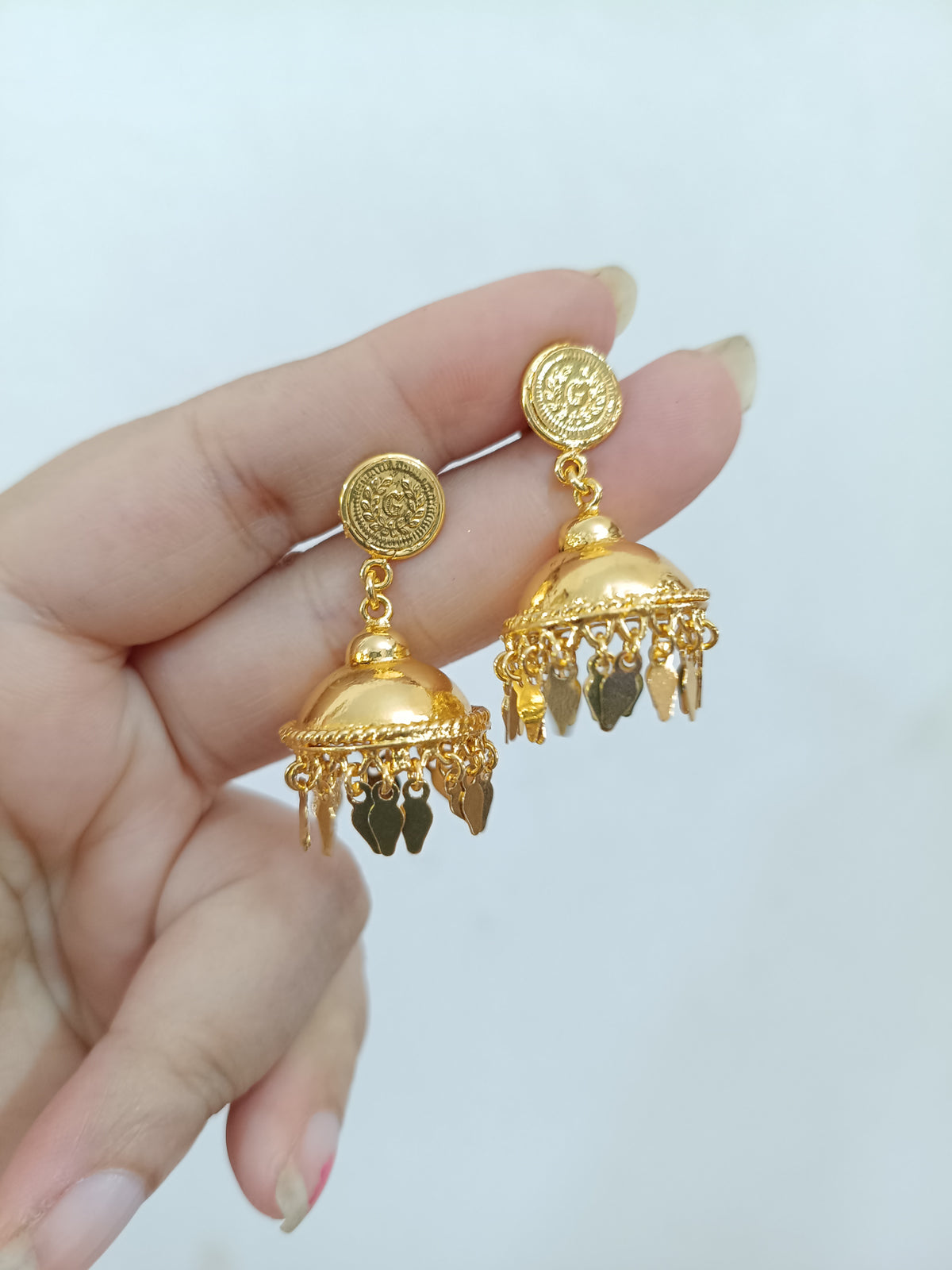 Micro Polish Non Idol Coin Jhumka Small Earring