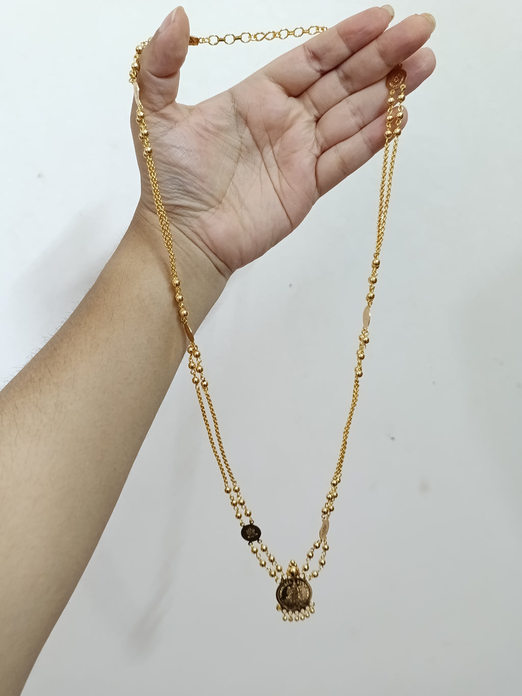 Micro Polish Lakshmi Layer Long Necklace V1