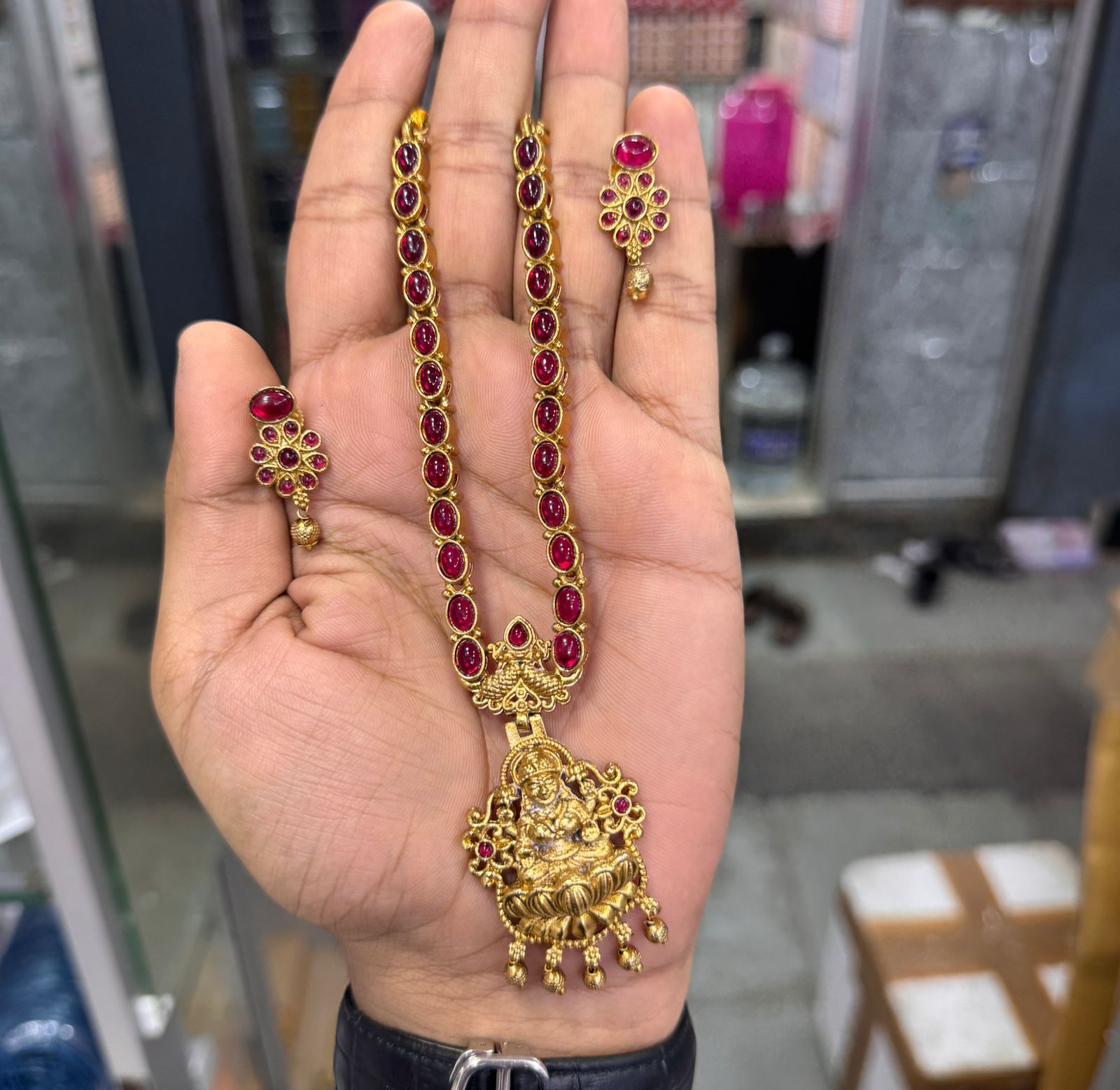 Budget Friendly Lakshmi Necklace Set V4
