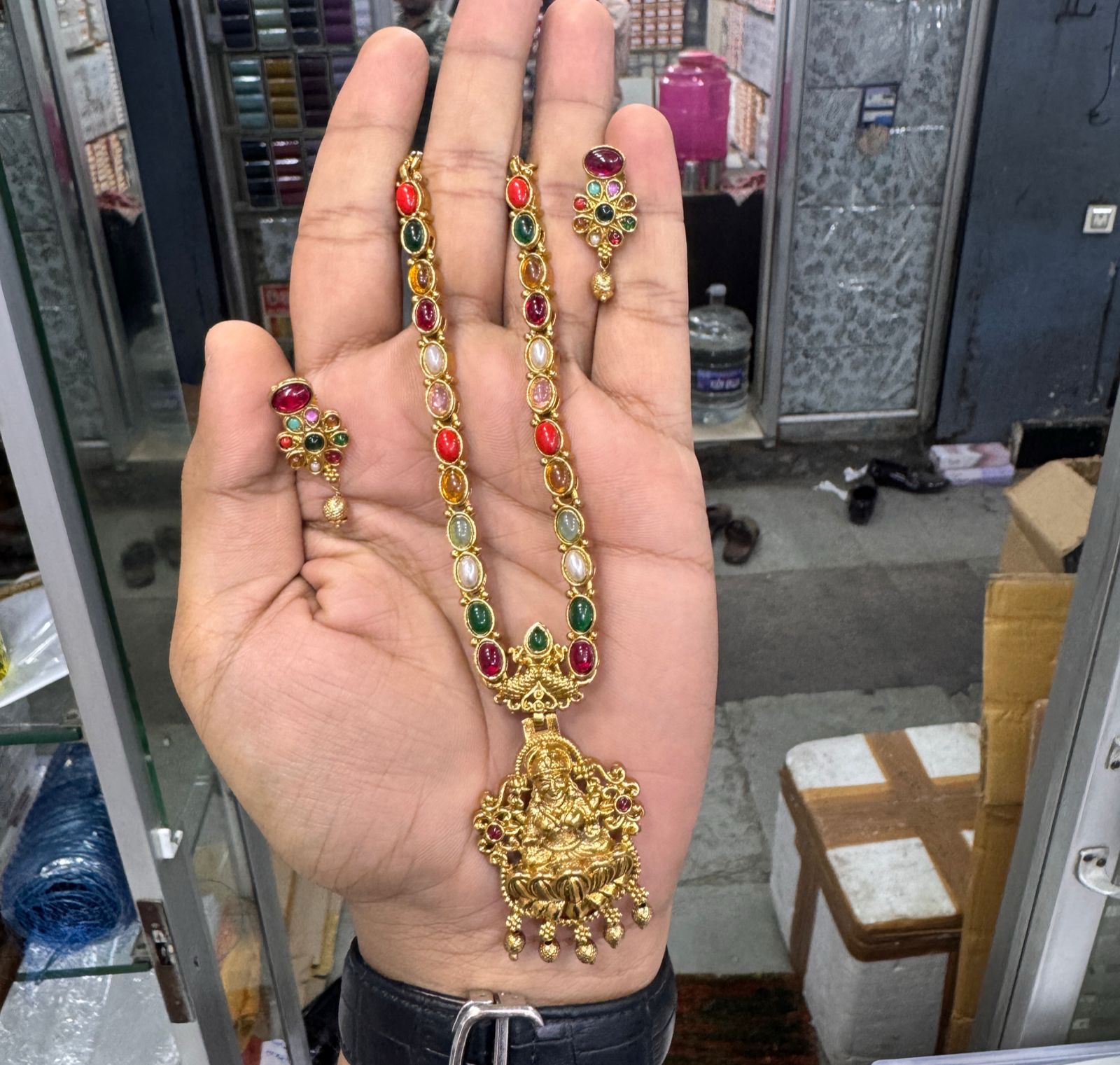 Budget Friendly Lakshmi Necklace Set V4