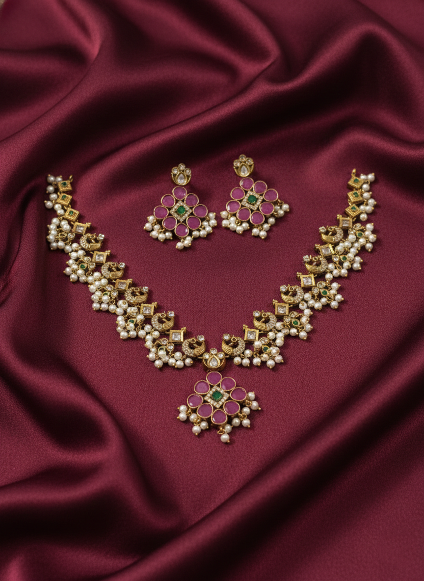 Fusion Floral AD Necklace Set