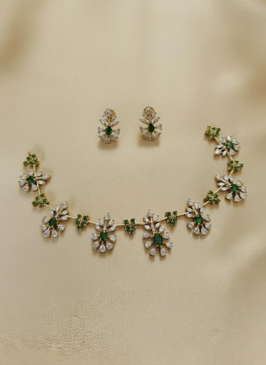 Flower AD Stone Necklace V2
