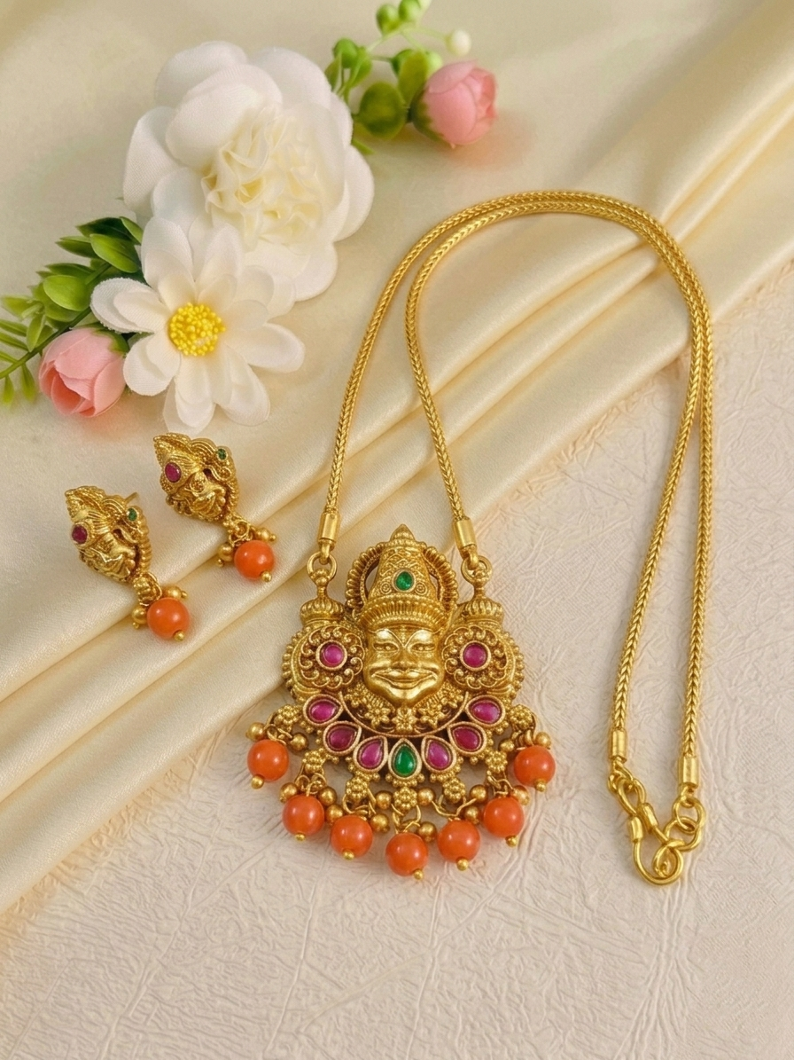 Kathakali Pendant Necklace Set V2