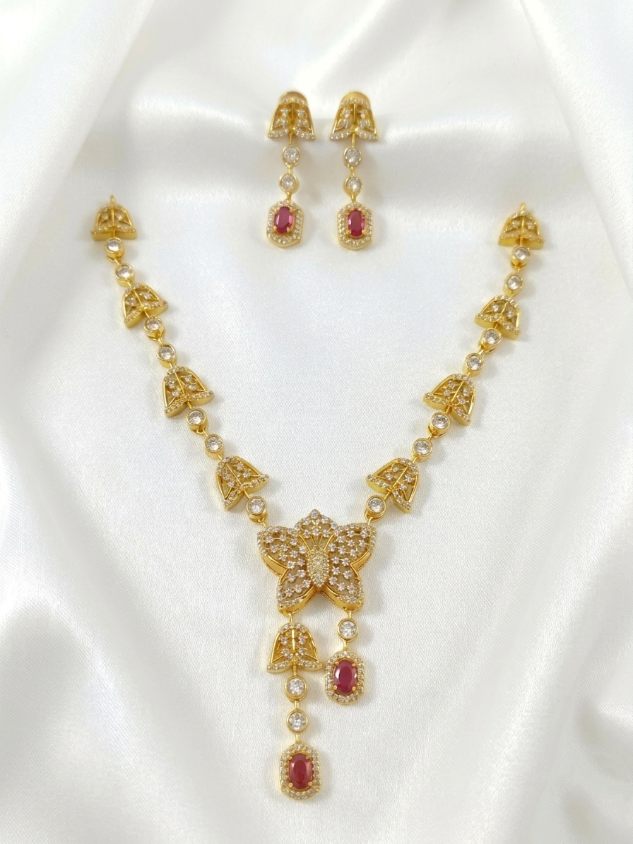 AD Butterfly Necklace Set V111