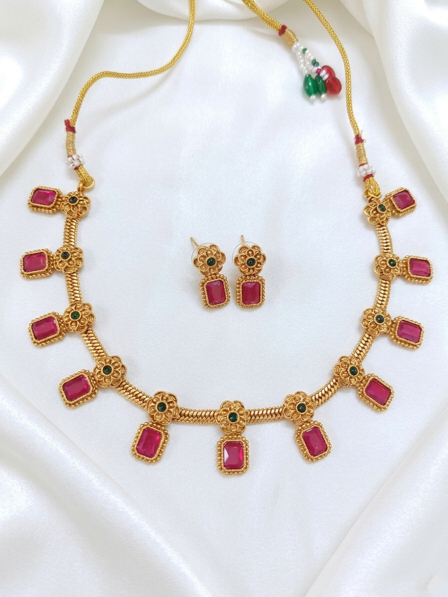 Matte Finish Necklace Set V124