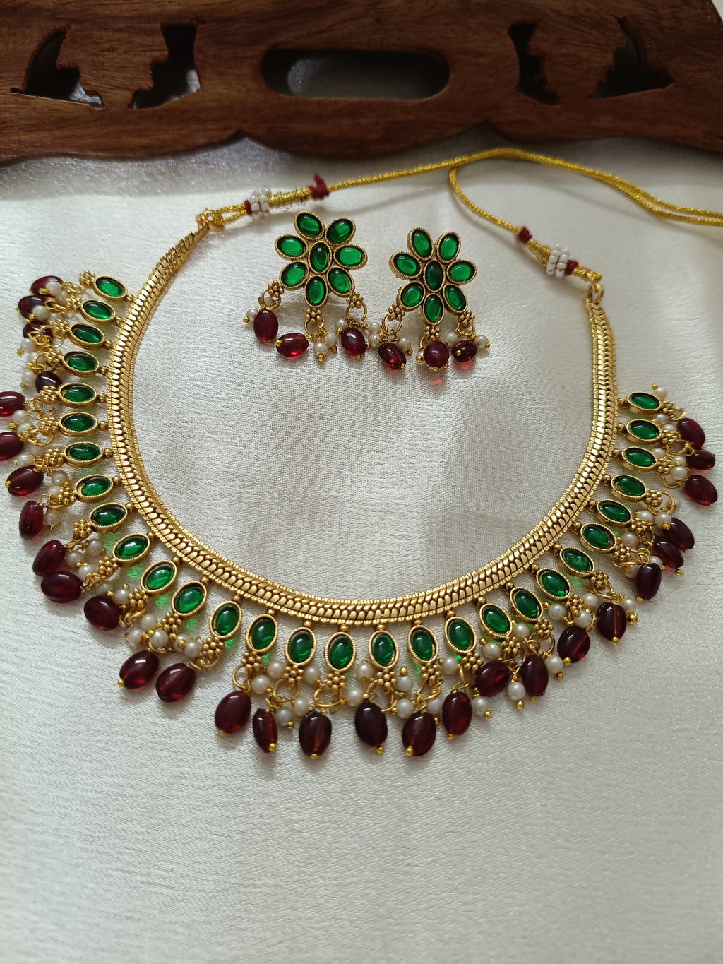 Emerald Ruby Bliss Necklace Set