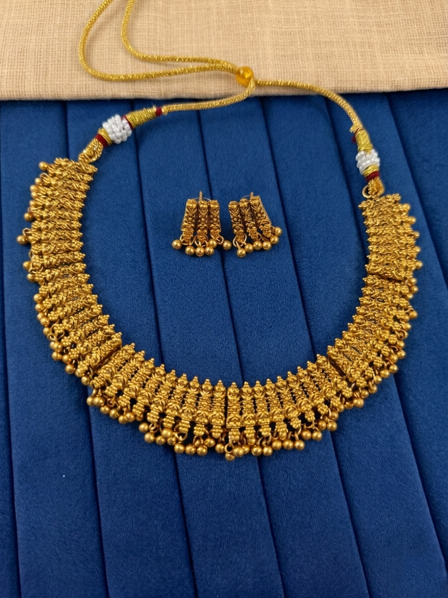 Matte Finish Non Idol Necklace Set V145