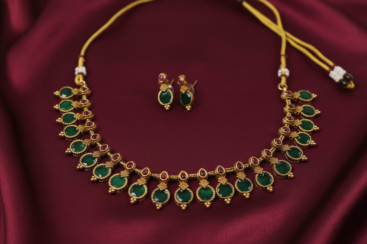 Palakka Round Necklace Set