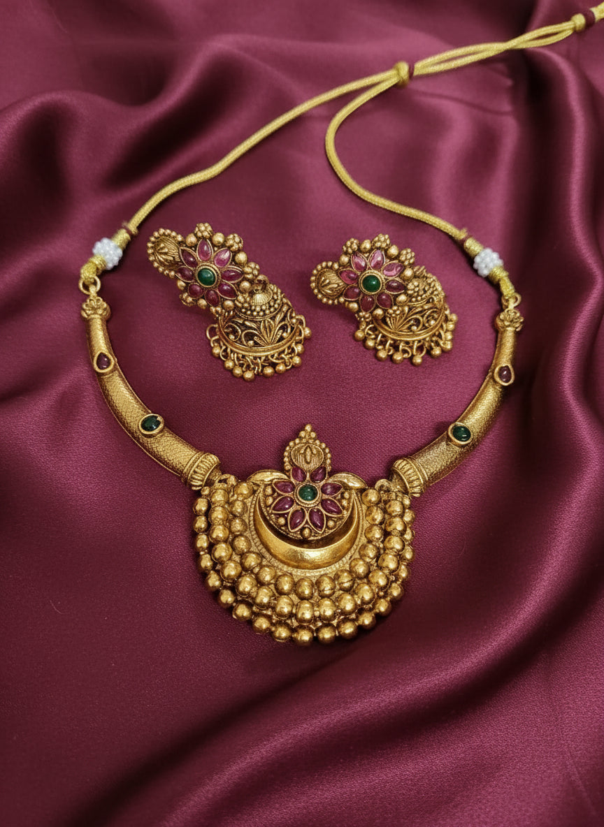 Floral Hasli Necklace Set
