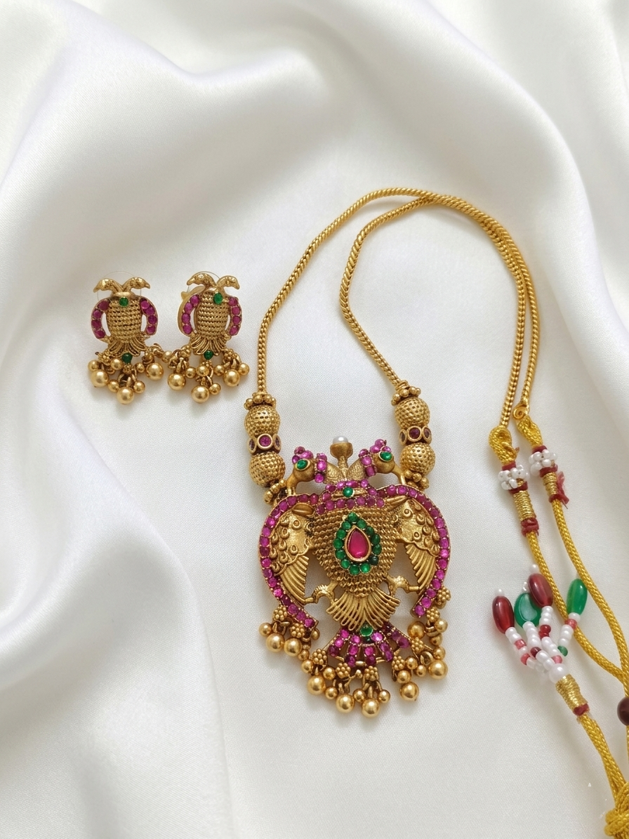 Garuda Pendant Mid Long Necklace Set V2