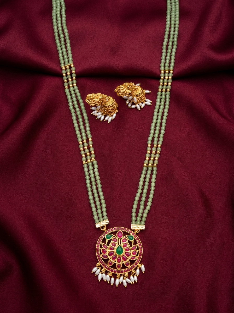 Non idol Beaded Long Necklace Set