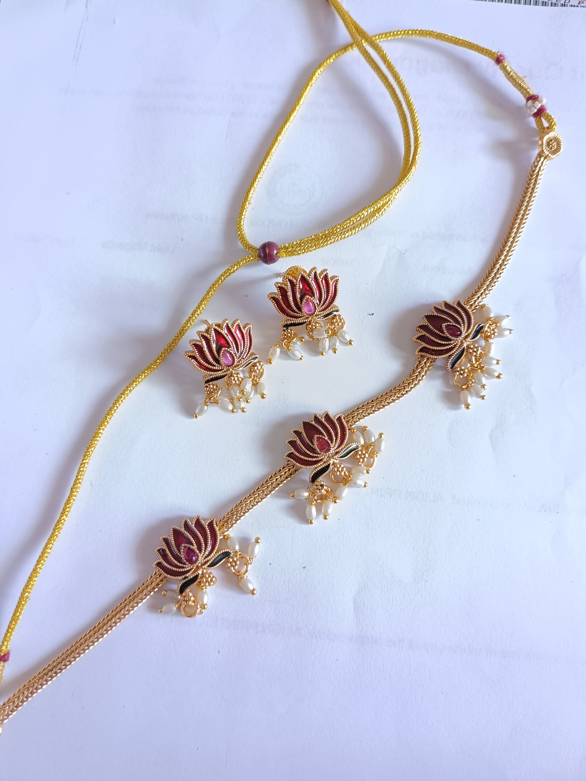 Meenakari 3 Lotus Choker