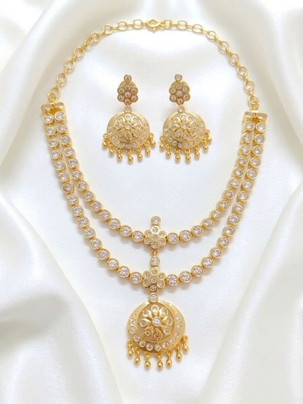 Micro Polish 2 Layer Traditional AD Necklace Set