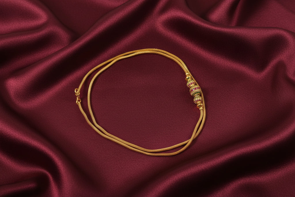 Micro Polish AD Ball Mugappu Chain Set