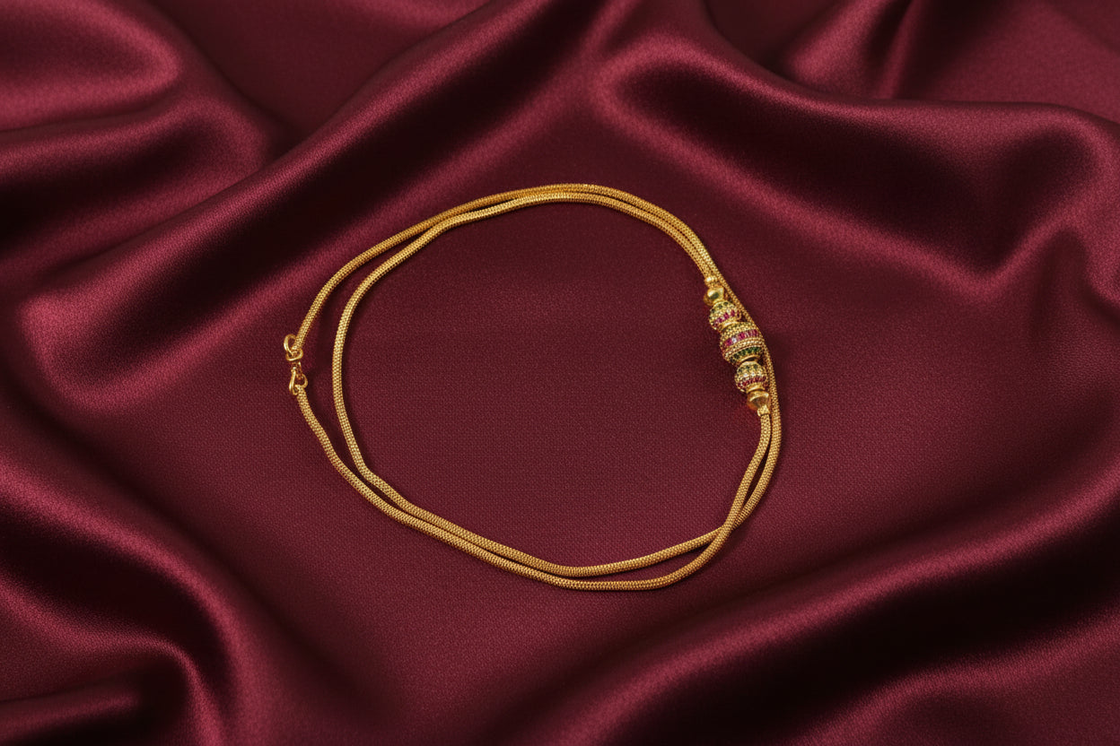 Micro Polish AD Ball Mugappu Chain Set