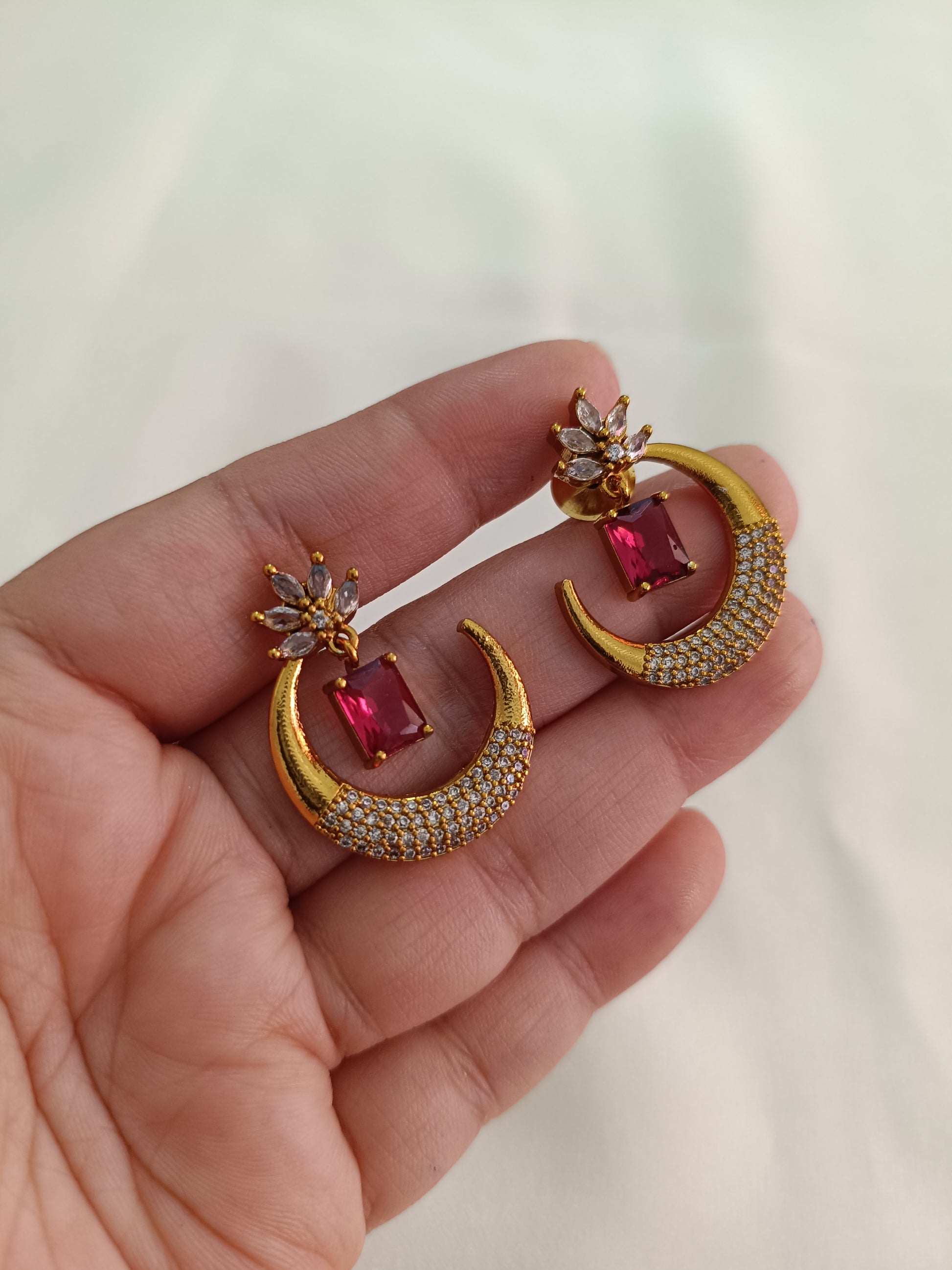 AD Half Moon Earring