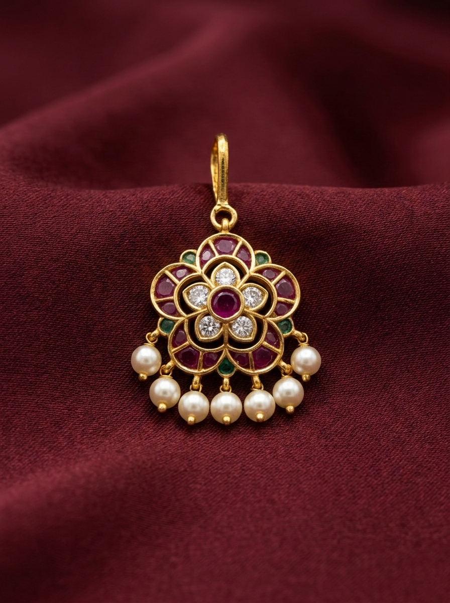 Floral AD Maang Tikka Small V1