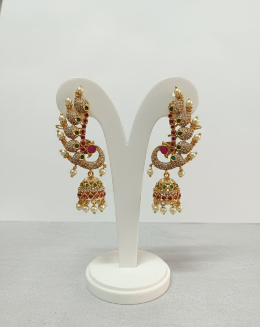 Peacock Ear cuff Jhumka Earring