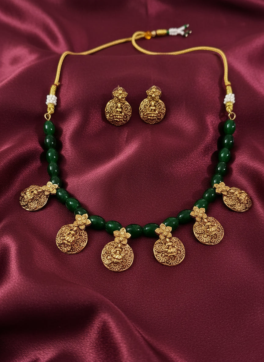 Beaded Lakshmi Necklace Set V2