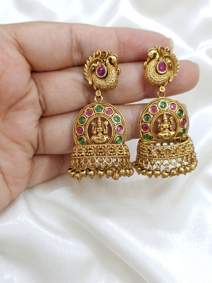Traditional Lakshmi Jhumka Earring V1