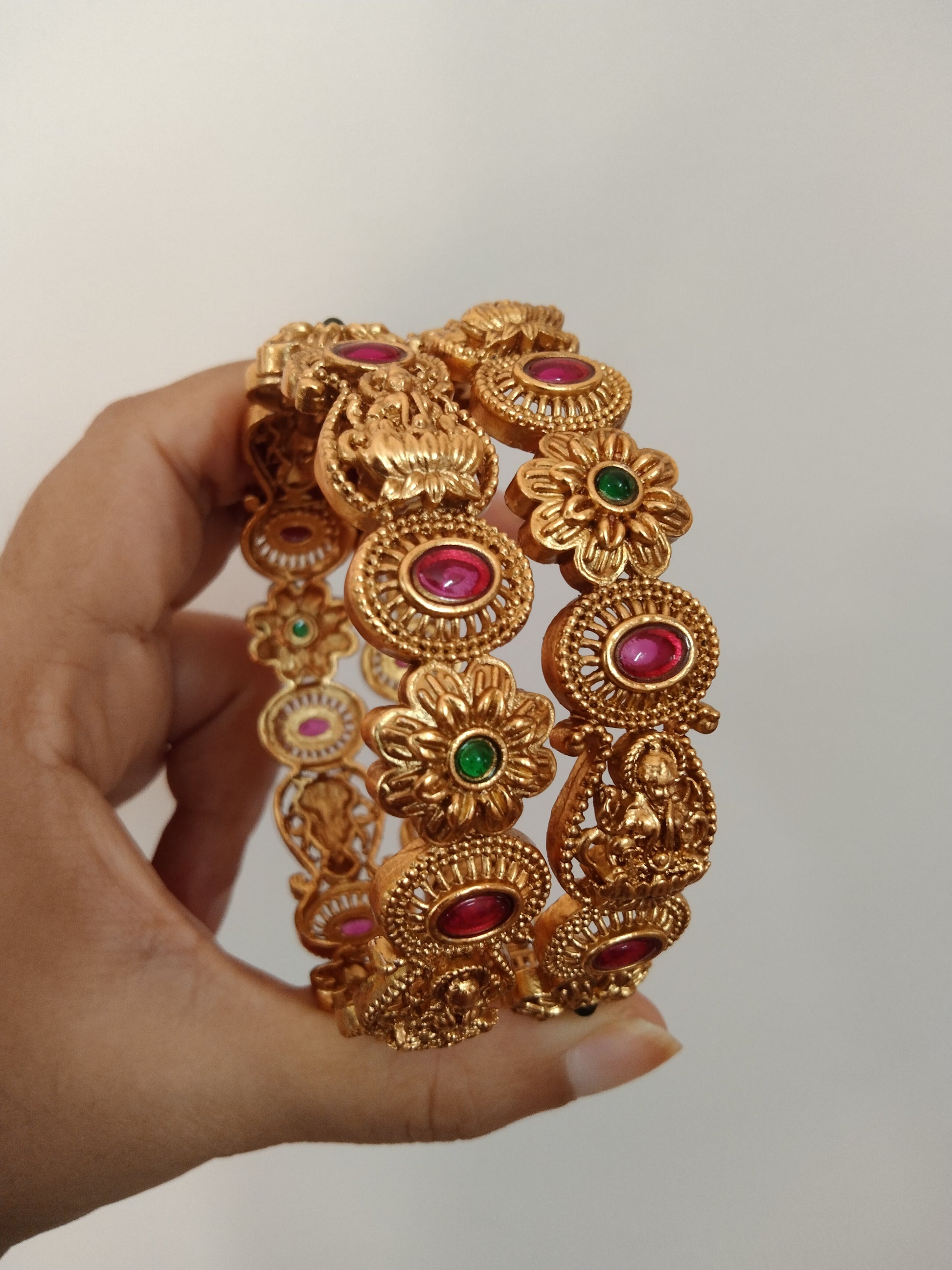Lakshmi Flower Bangle Set of 2