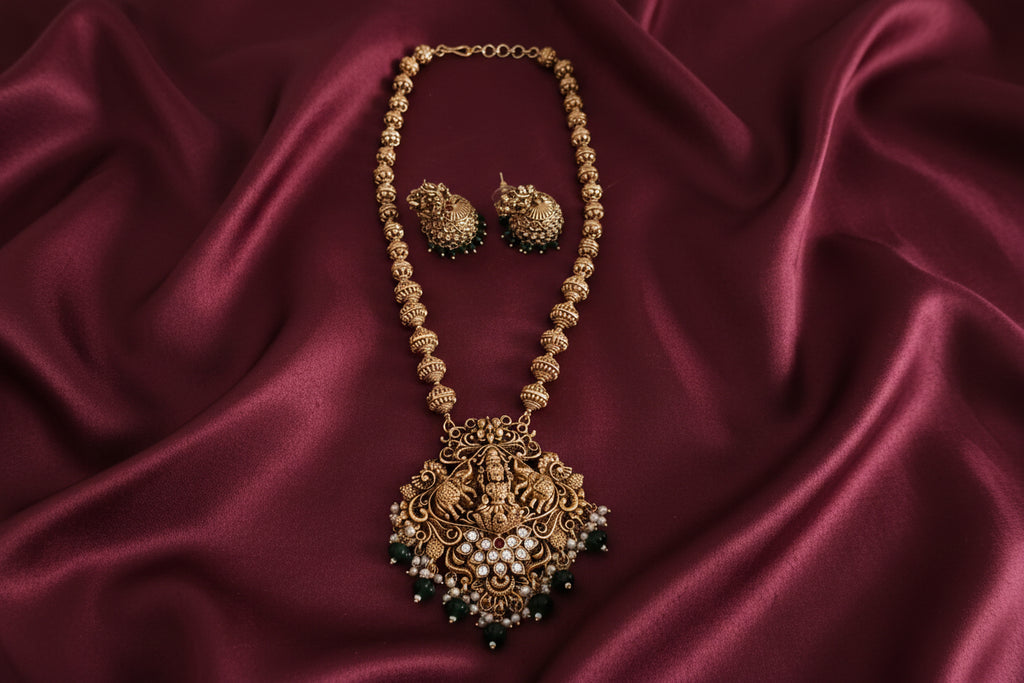 Temple Lakshmi Heavy Long Necklace