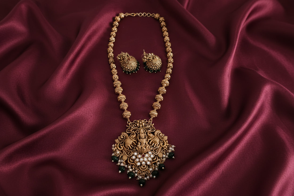 Temple Lakshmi Heavy Long Necklace