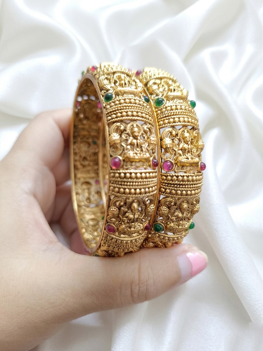 Lakshmi Broad Bangle Set of 2