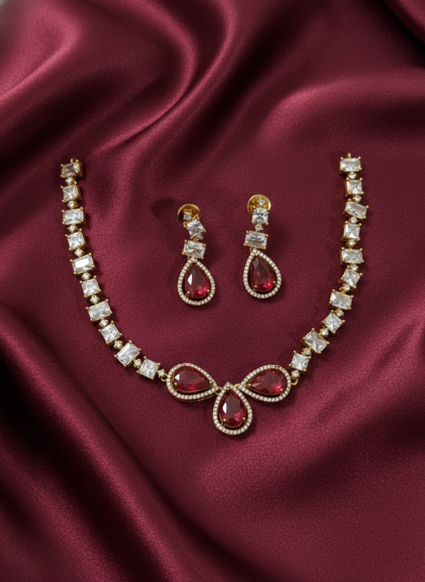 Diamond Replica Necklace Set V1